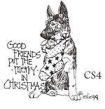 dog Christmas stamp CS4